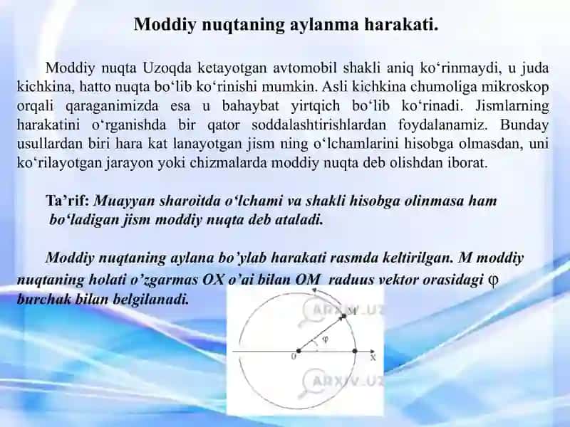 Moddiy nuqtaning aylanma harakati 3