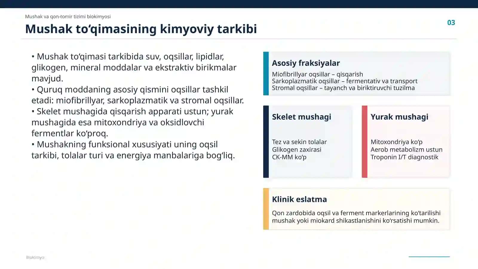 Mushak va qon-tomir tizimi biokimyosi 3
