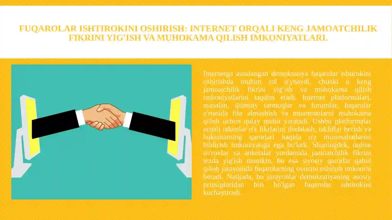 Internetga asoslangan Demokratiyaning afzalliklari. 3