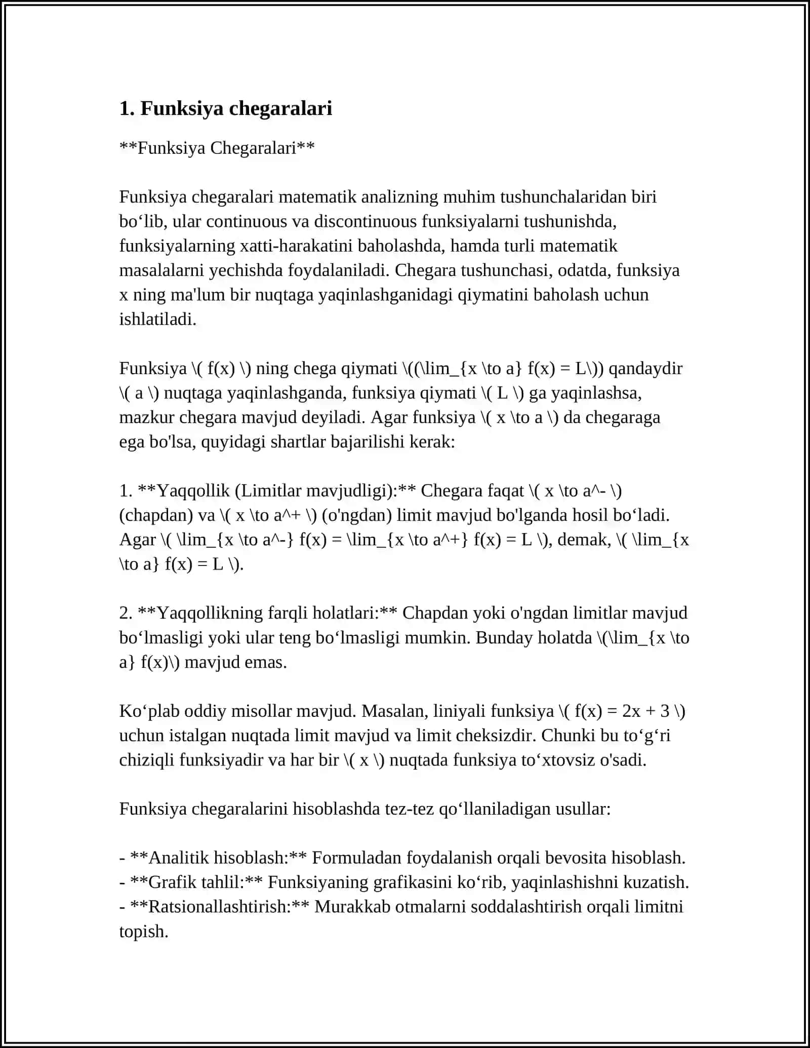 SEGMENTDA FUNKSIYANING ENG KATTA VA ENG KICHIK QIYMATLARINI IZLASH 3
