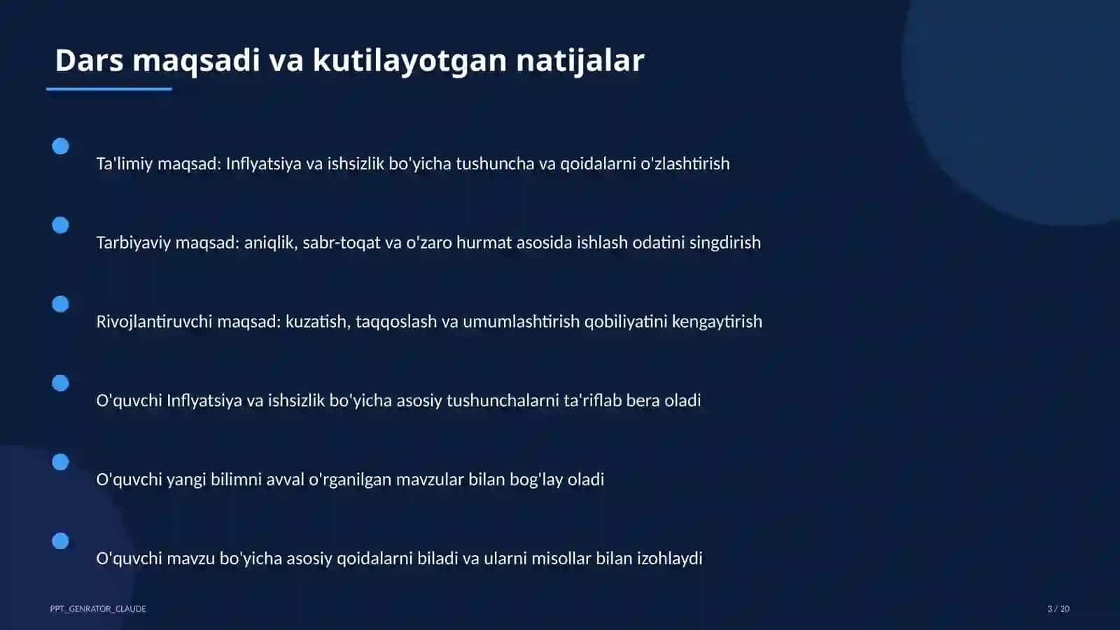 Inflyatsiya va ishsizlik (11-sinf) 3