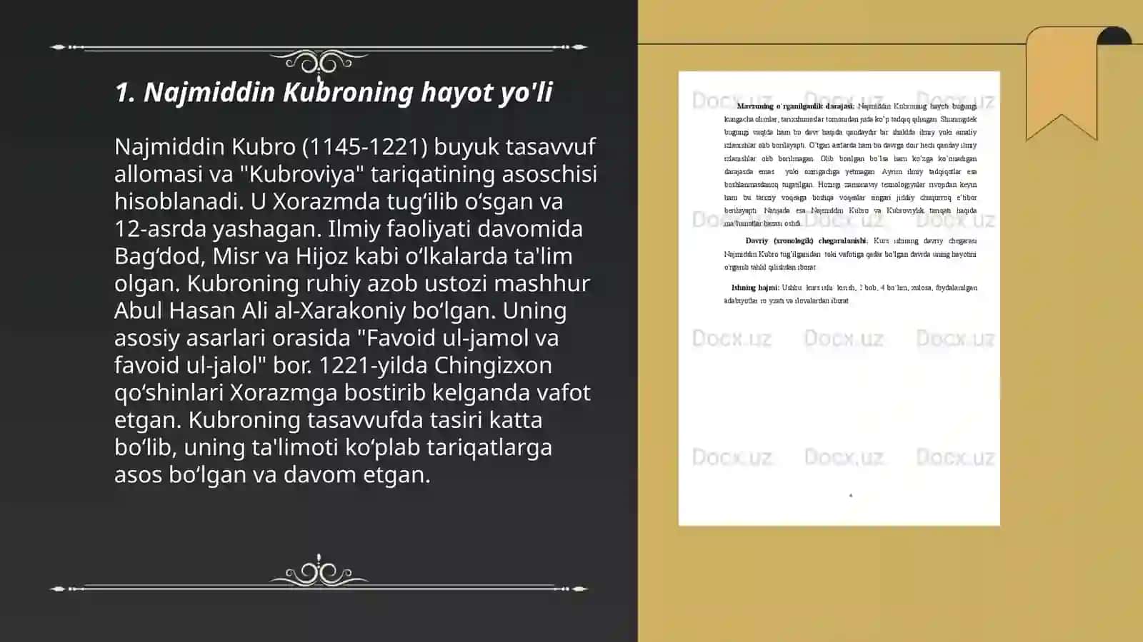 Kubro tariqatining tashkil topishi 3