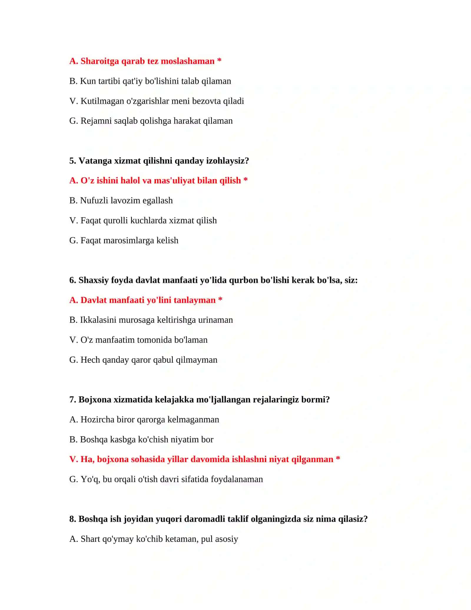 Bojxona siyosati testlari 3