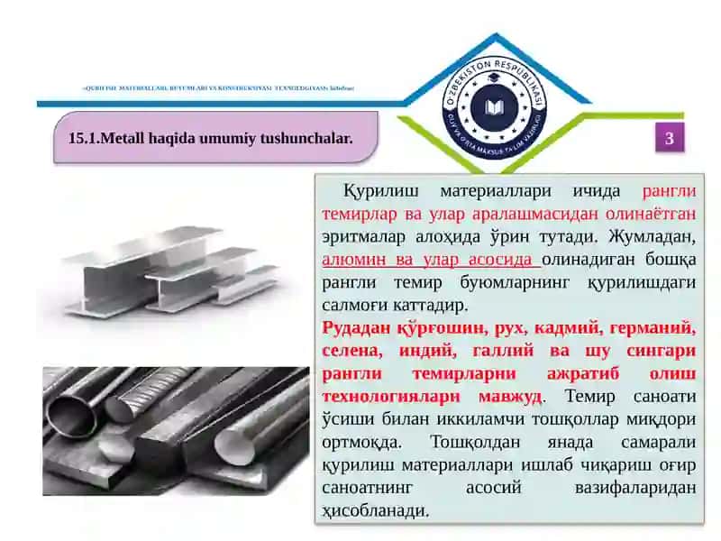 Мetal va nometal materiallar 3