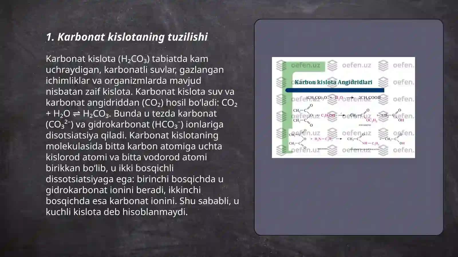 Karbonat kislota va karbonotlaning xossalari 3