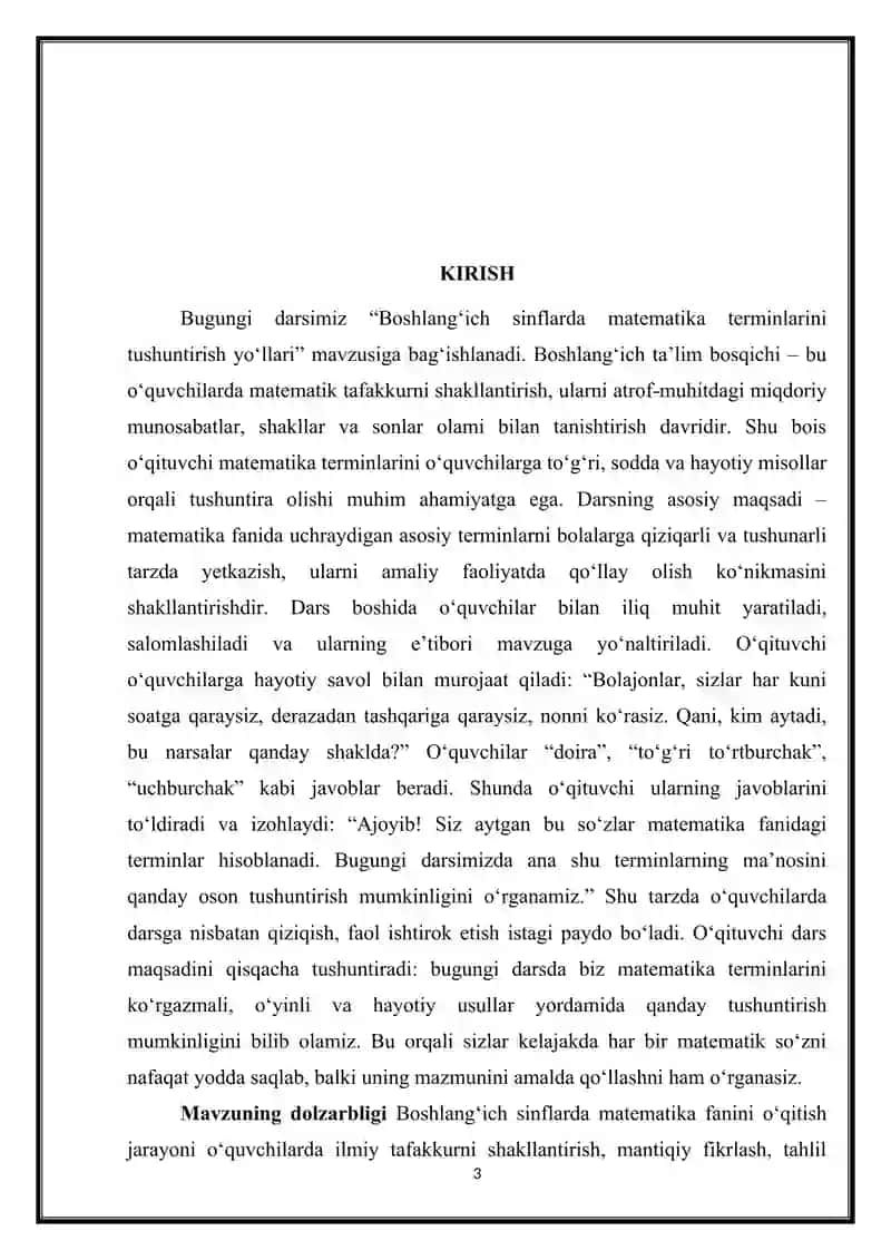 Boshlanģich sinflarda matematika terminlarini tushuntirish yòllari 3