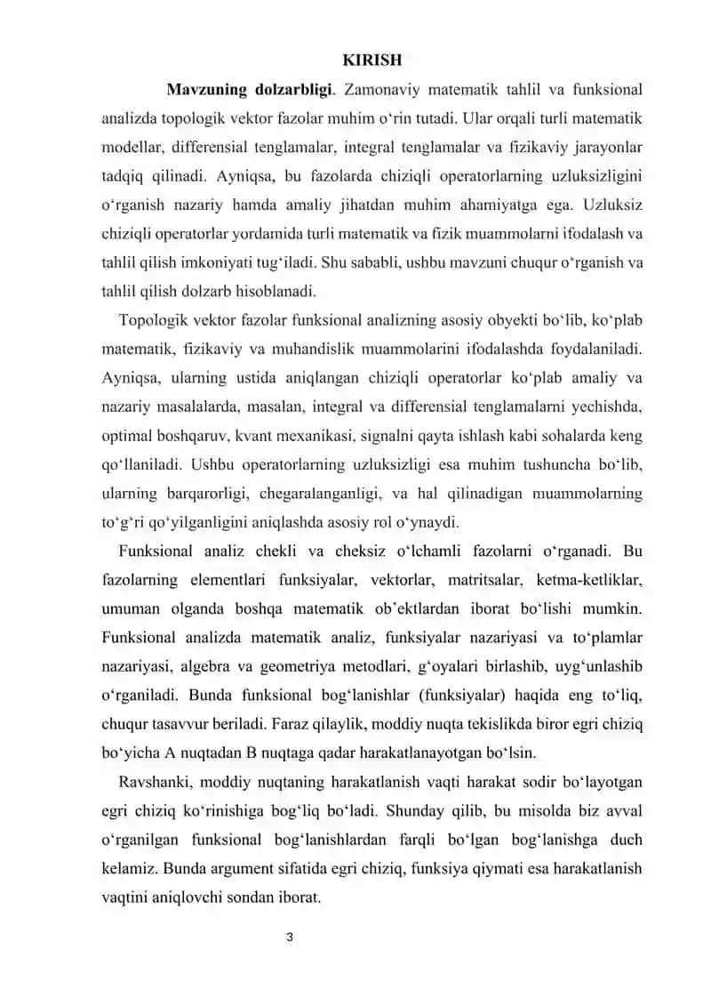 TOPOLOGIK VEKTOR FAZOLARDA UZLUKSIZ CHIZIQLI OPERATORLAR 3