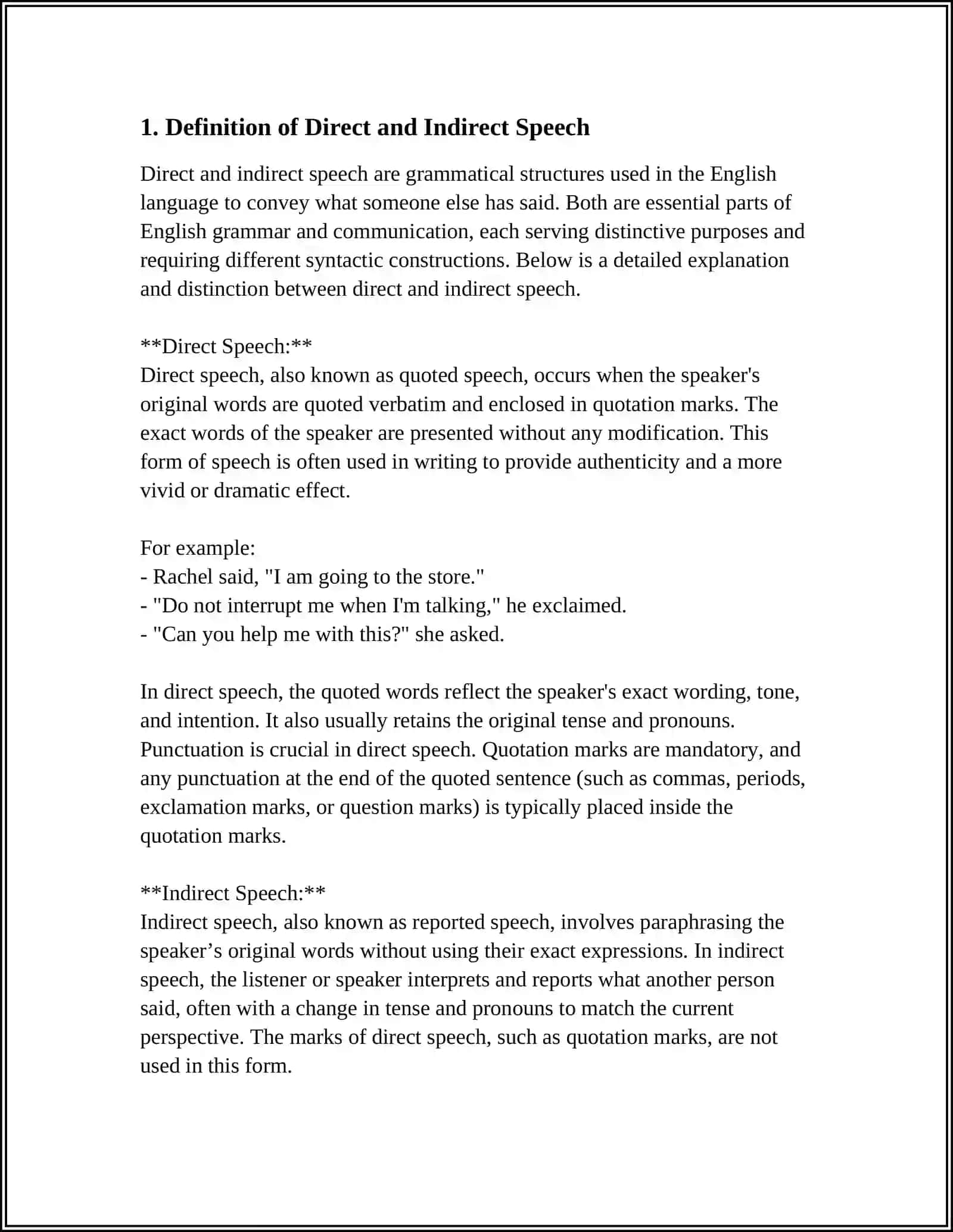 Direct and Indirect Speech 3