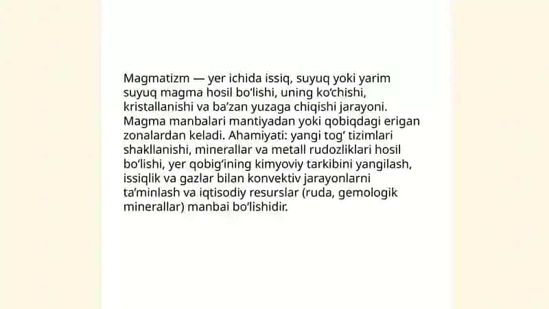 Magmatizm, metamorfizm jarayonlari 3