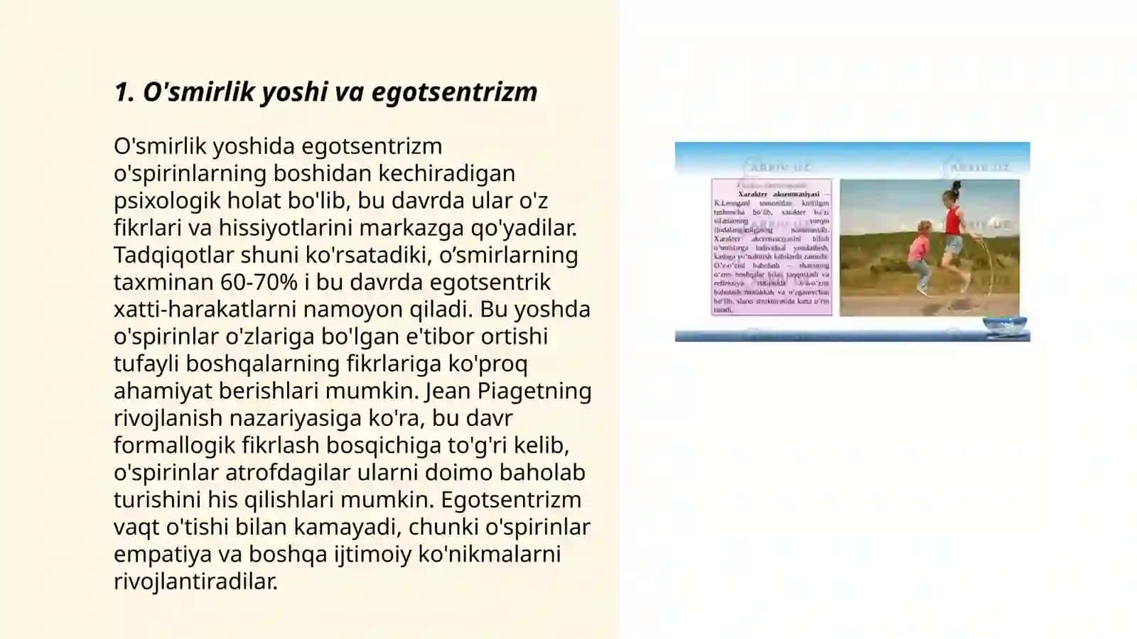 O'smirlik egosentrizmi 3