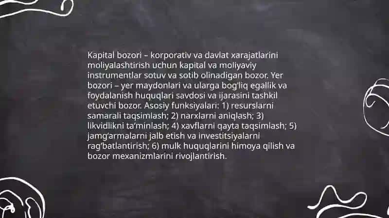 Kapital bozori va yer bozori 3