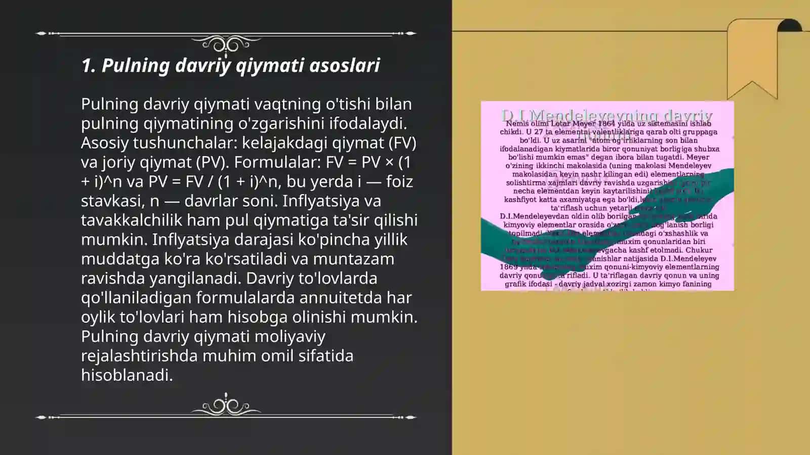 pulning davriy qiymati va diskontli tahlili 3