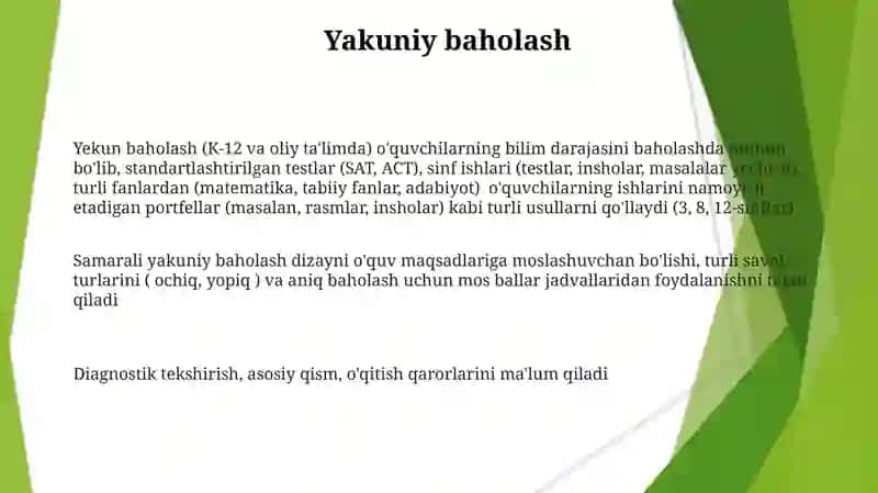 Pedagogik tashhislashning test metodi 3