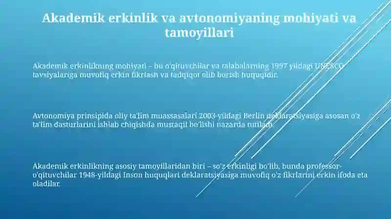 Akademik Erkinlik va Avtonomiya 3