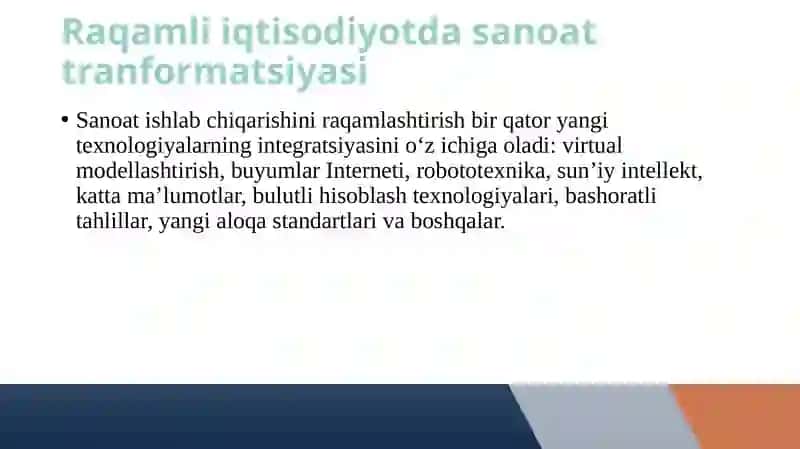 RAQAMLI TRANSFORMATSIYA 3