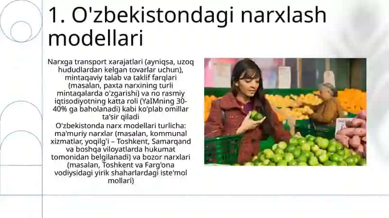 OʻZBEKISTONDA NARX VA NARXNI BELGILASH SIYOSATI 3