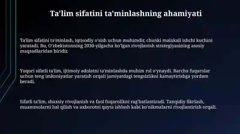 Ta'lim sifatini ta'minlash 3