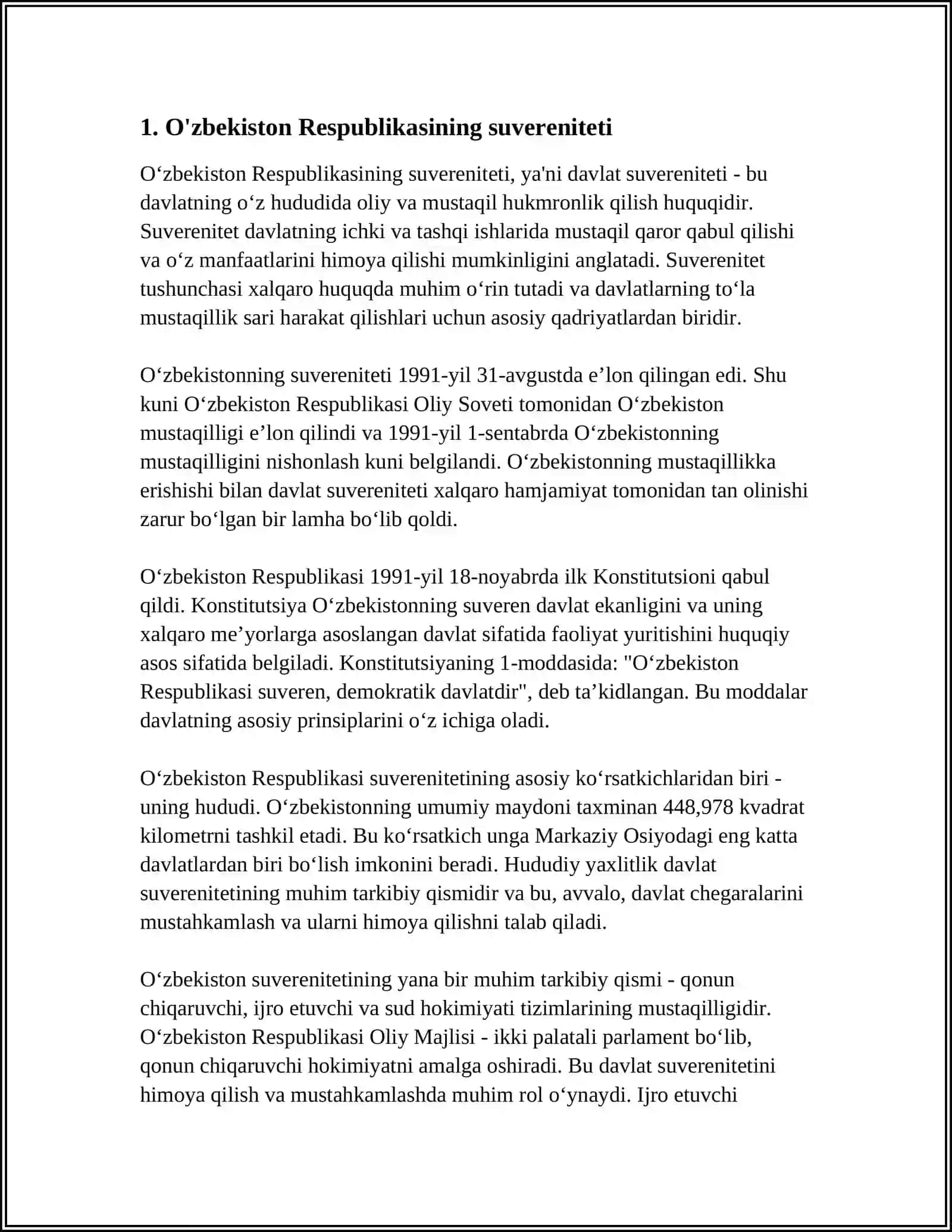 O'ZBEKISTON RESPUBLIKASI KONSTITUTSIYASI ASOSIY QONUNI 3