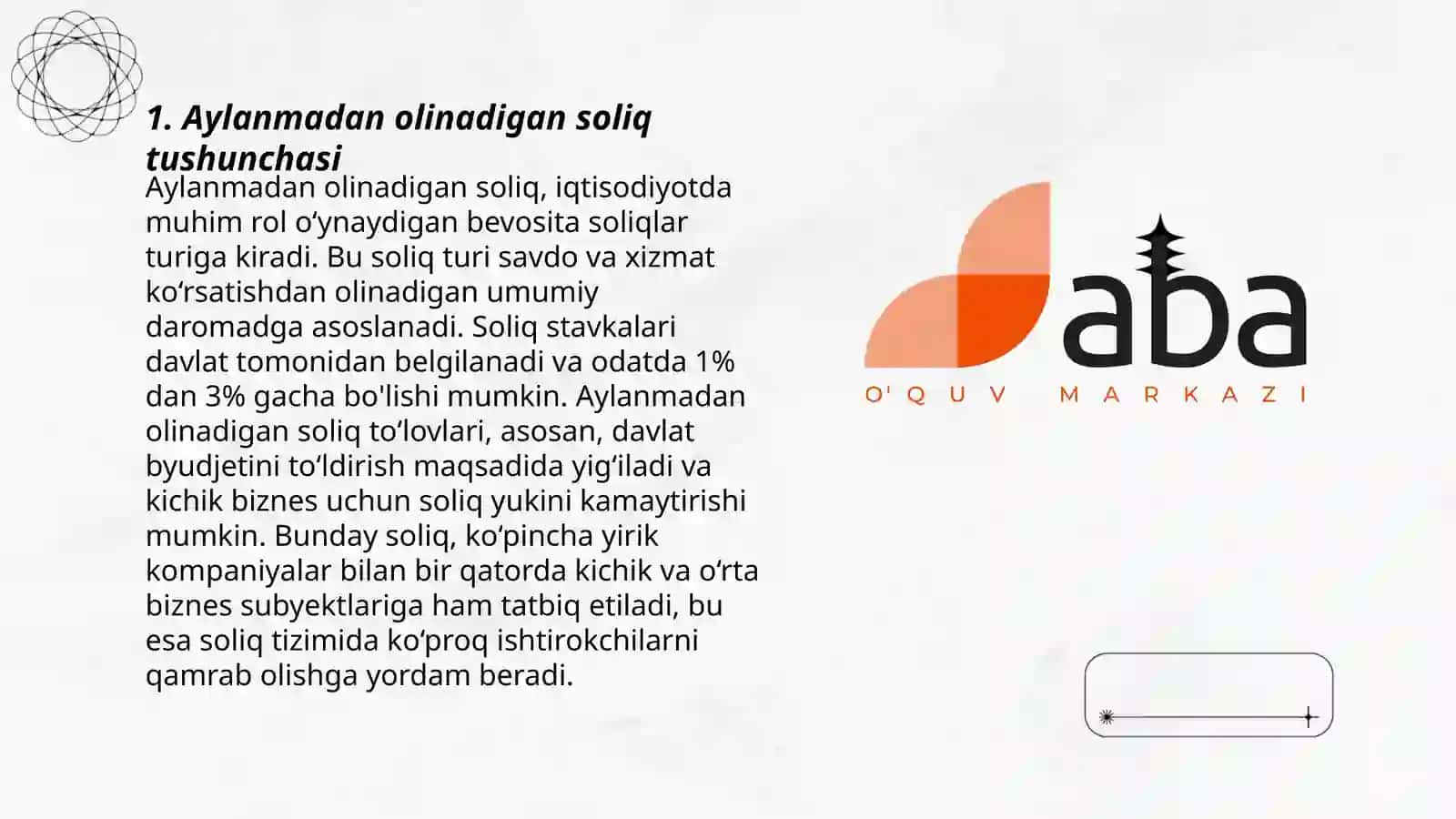 Aylanmadan Olinadigan Soliq 3