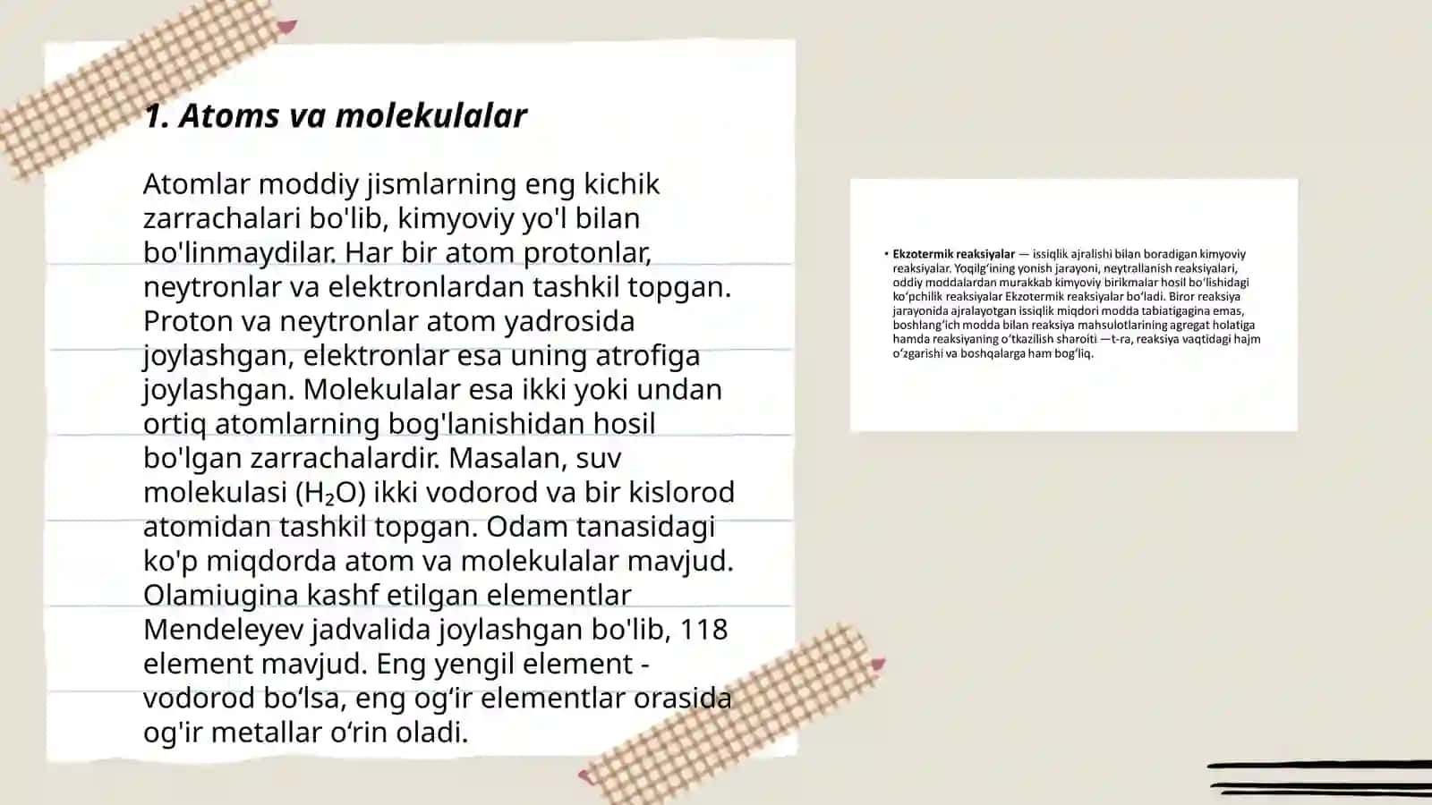 Kimyoviy tushunchalar va reaksiyalar 3