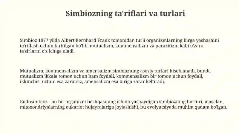 Simbiozning ta'riflari va turlari 3