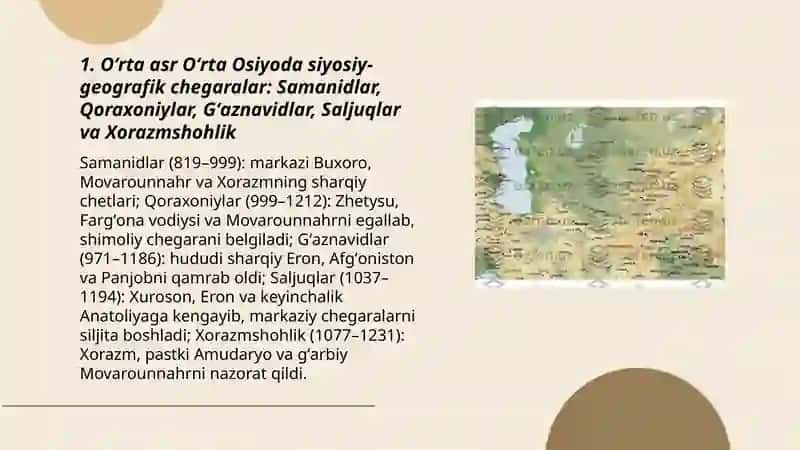 Oʻrta osiyo oʻrta asrdagi tarixiy geografiyasi 3