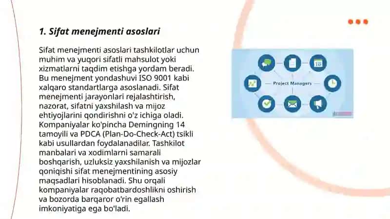 Loyihaning sifat menejmenti 3