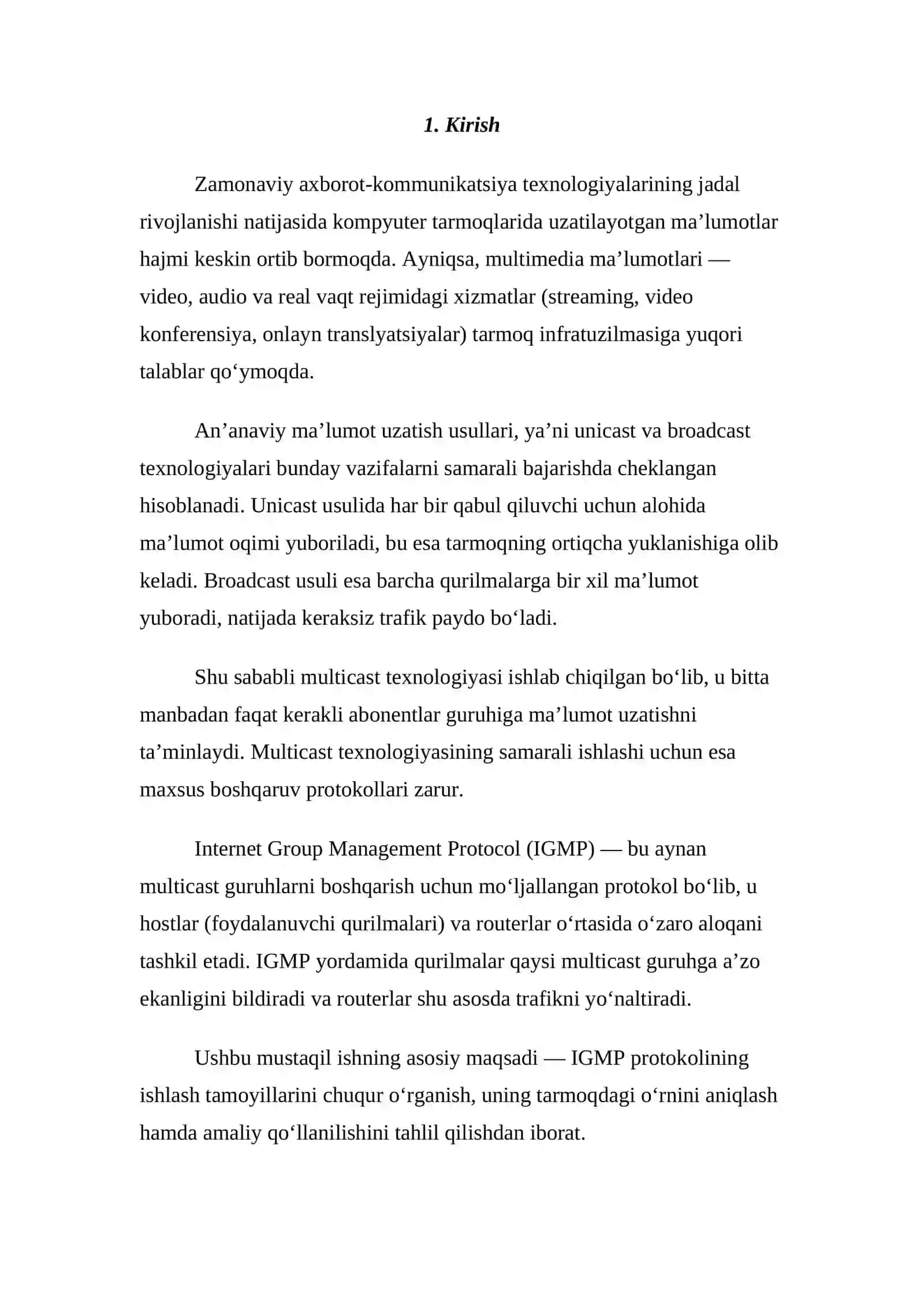 IGMP protokolining asosiy ishlash tamoyillari 3