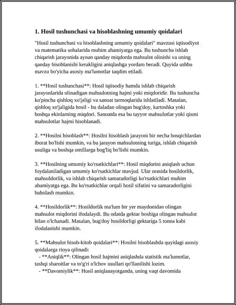 HOSILANI HISOBLASH QOIDALARI 3