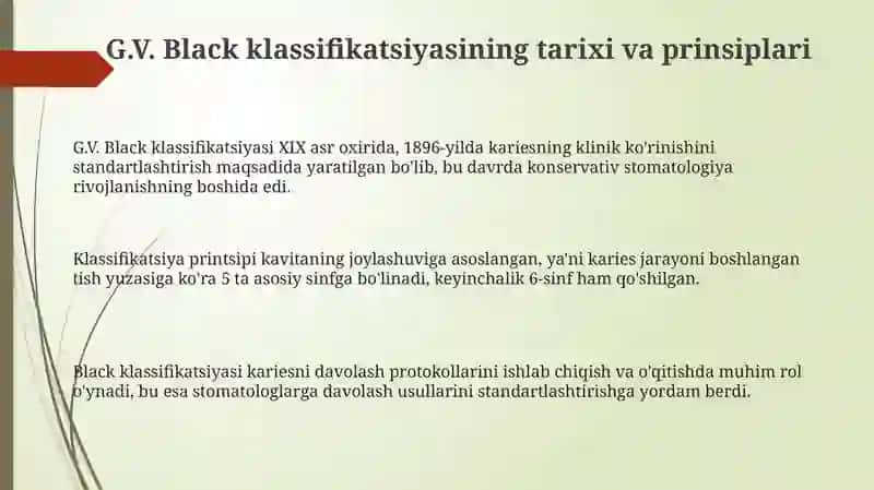 G.V. Black bo'yicha karies tasnifi 3