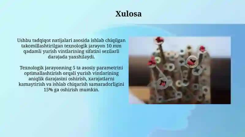 Yurish vintlarining texnologik jarayonlari 3