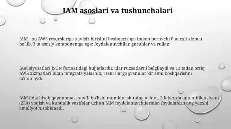 IAM asoslari va tushunchalari 3