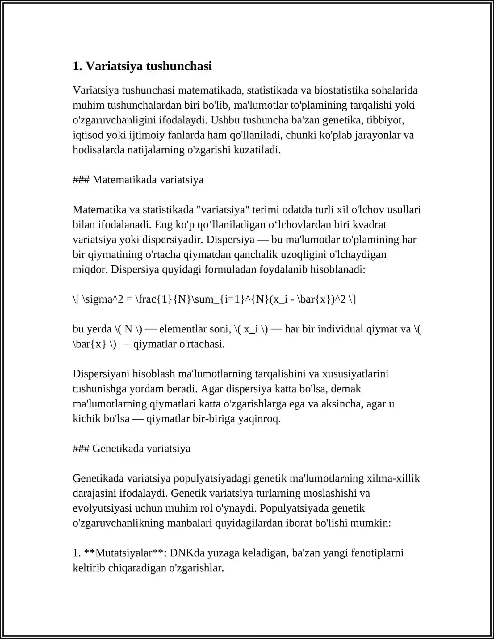 STATISTIKADA VARIATSIYANI BAHOLASH USULLARI 3