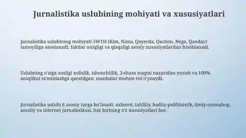 Jurnalistika Uslubi 3