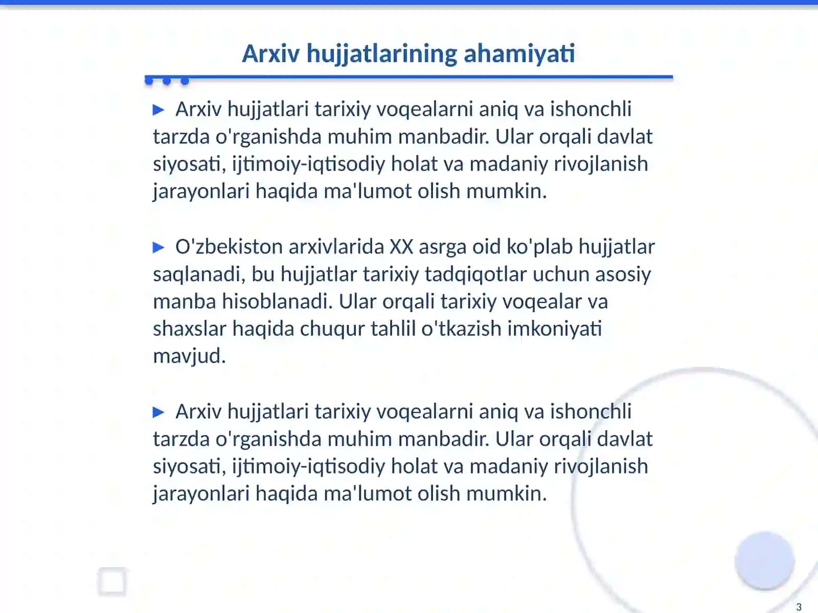 O’zbekistonning XX asr tarixiga oid manbalar 3