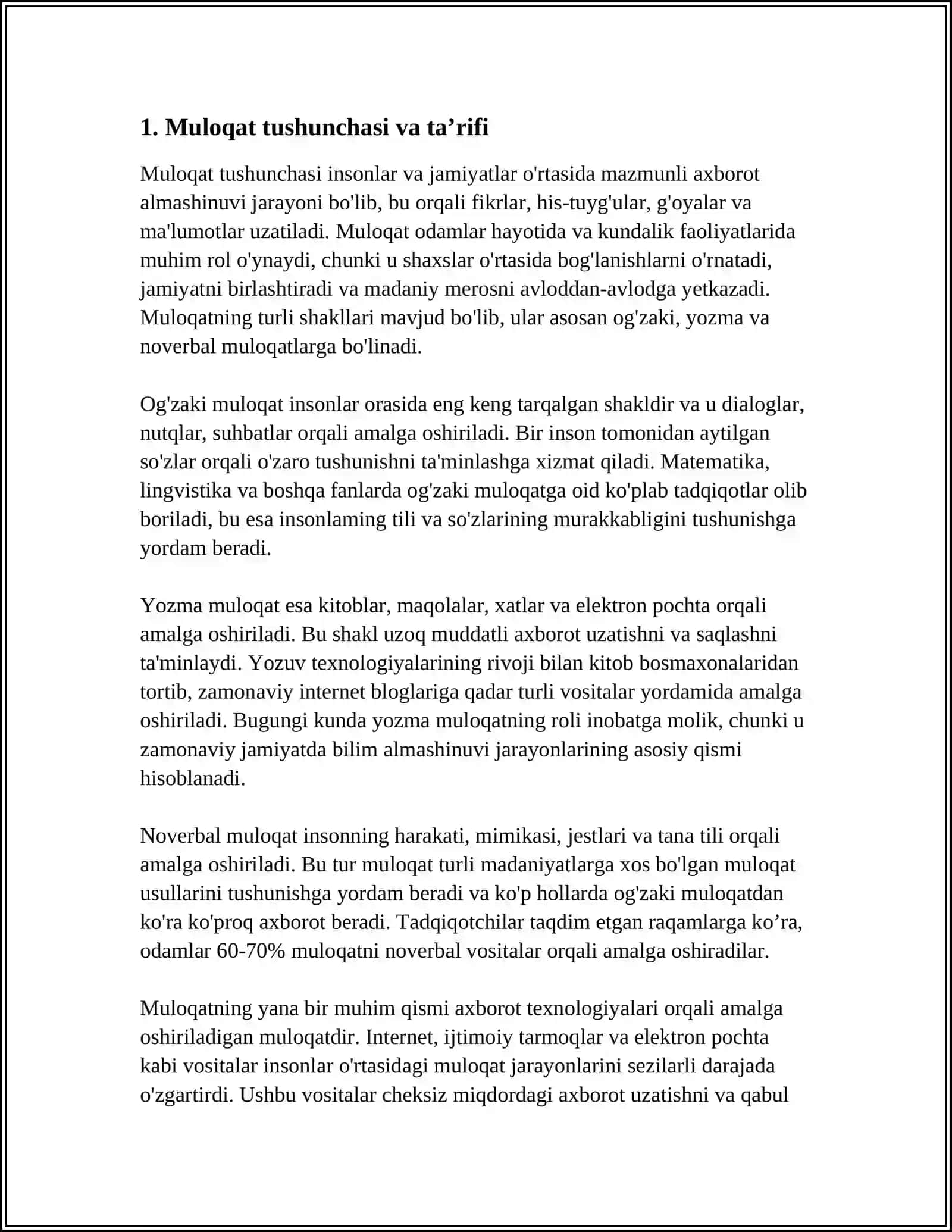 MULOQAT HAQIDA TUSHUNCHA 3
