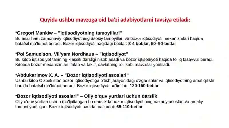 Bozor iqtisodiyotining mazmuni va amal qilishi 3