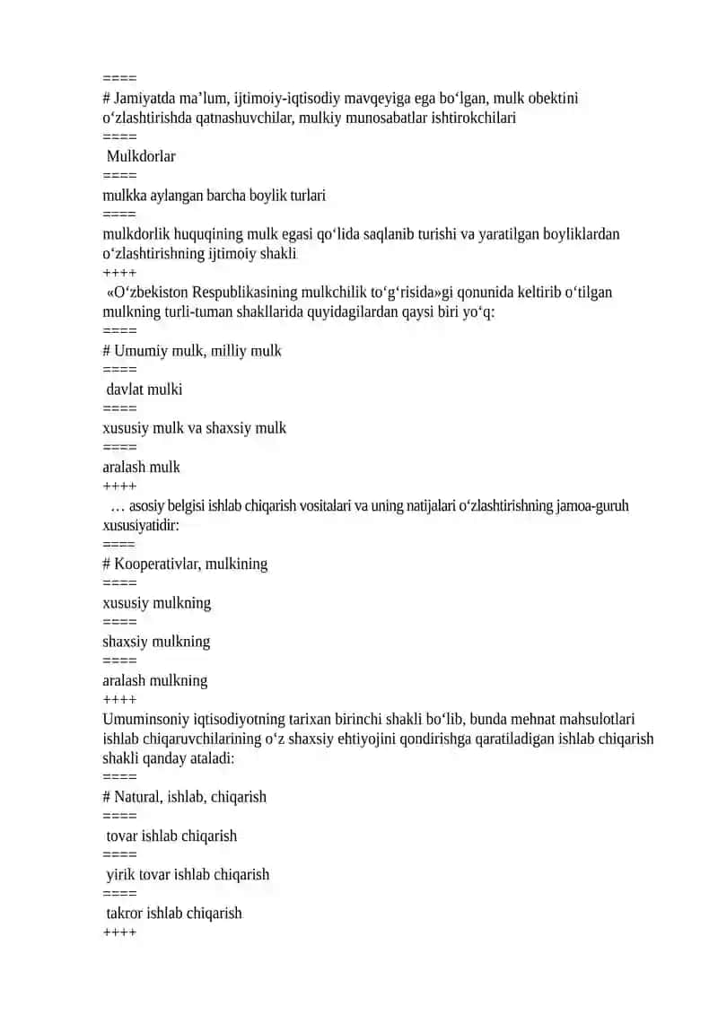 Iqtisodiyot test savollari yakuniy 3