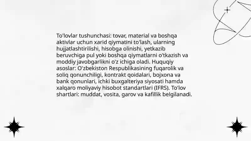 To'lovlar hisobi 3