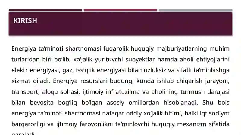 Energiya ta’minoti shartnomasi. 3