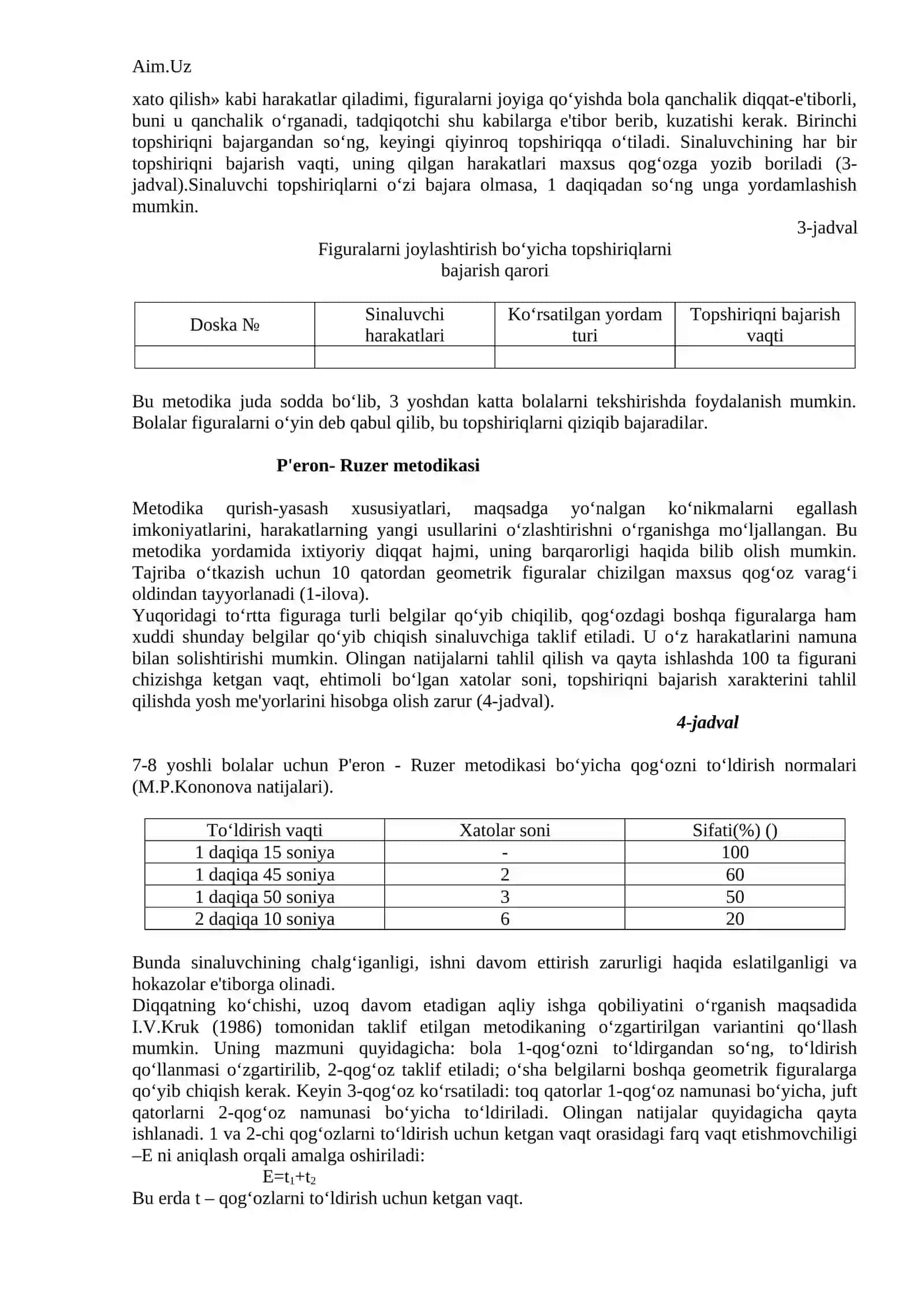 Bilish jarayonlari psixodiagnostikasi 3