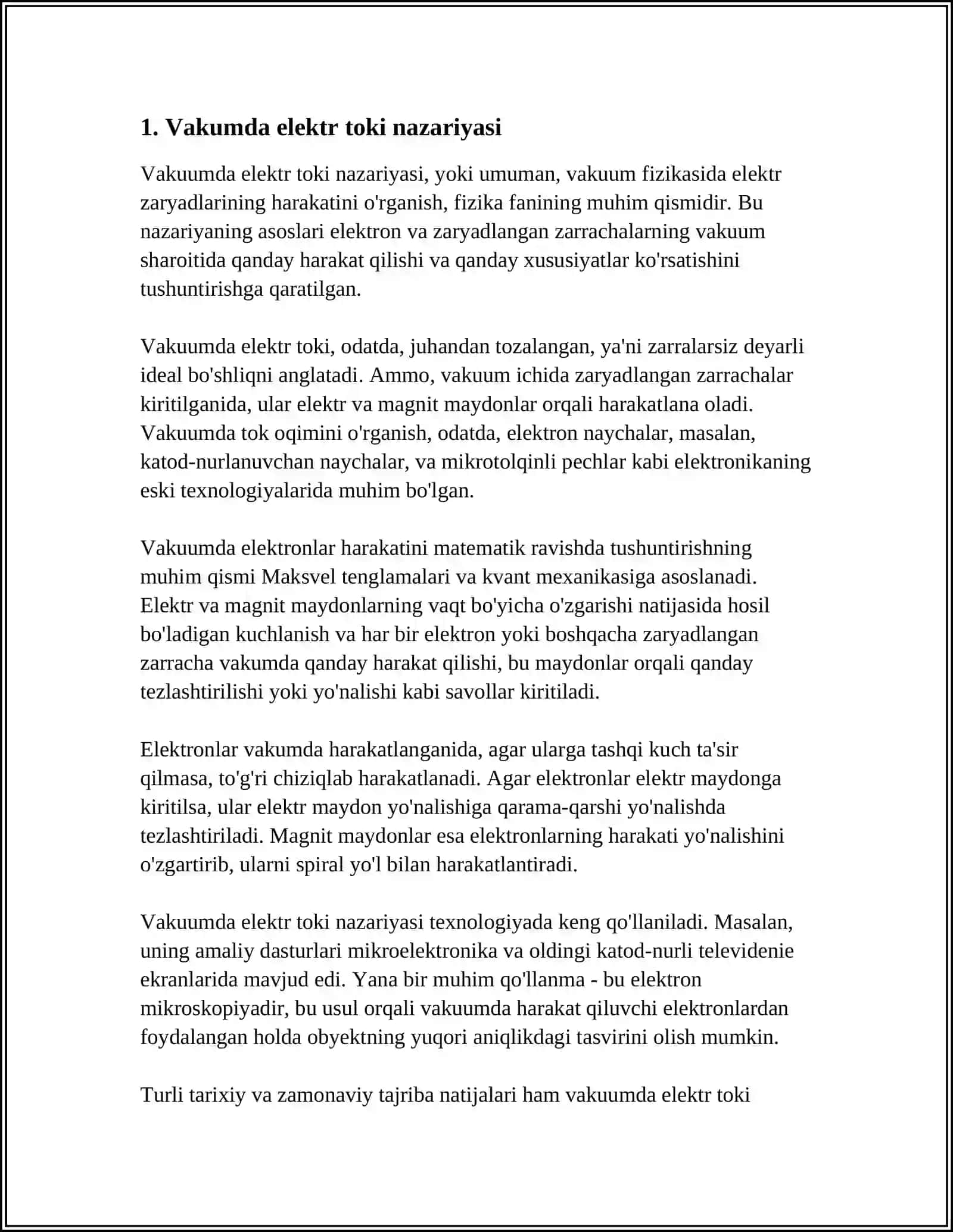 VAKUUMDA ELEKTR TOKI 3