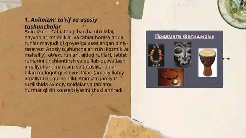 Ilk diniy tasavvurlar (animizm, totemizm, fetishizm, shamanizm, magiya) 3