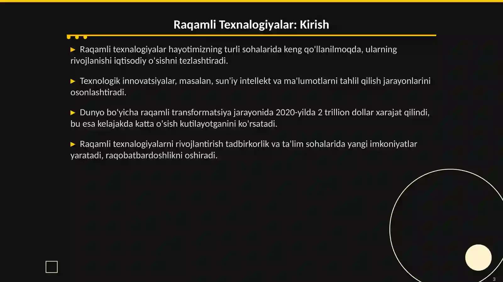 Raqamli Texnalogiyalarni Rivojlantirish 3