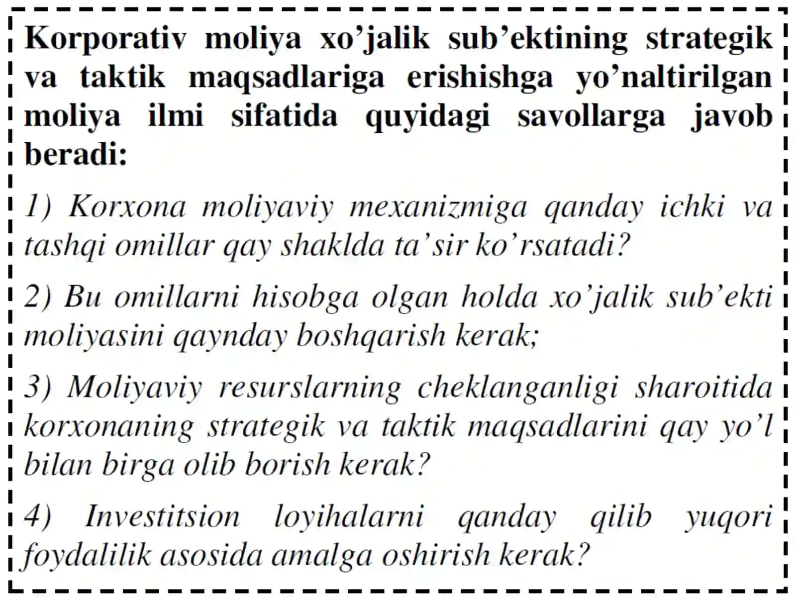 Korporativ moliya 3