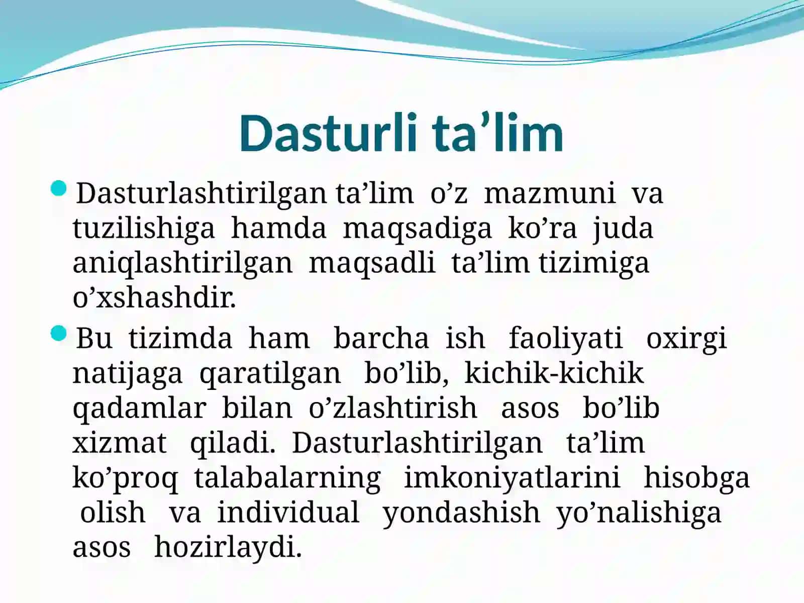 Dasturlashtirilgan ta’lim texnologiyalari. 3