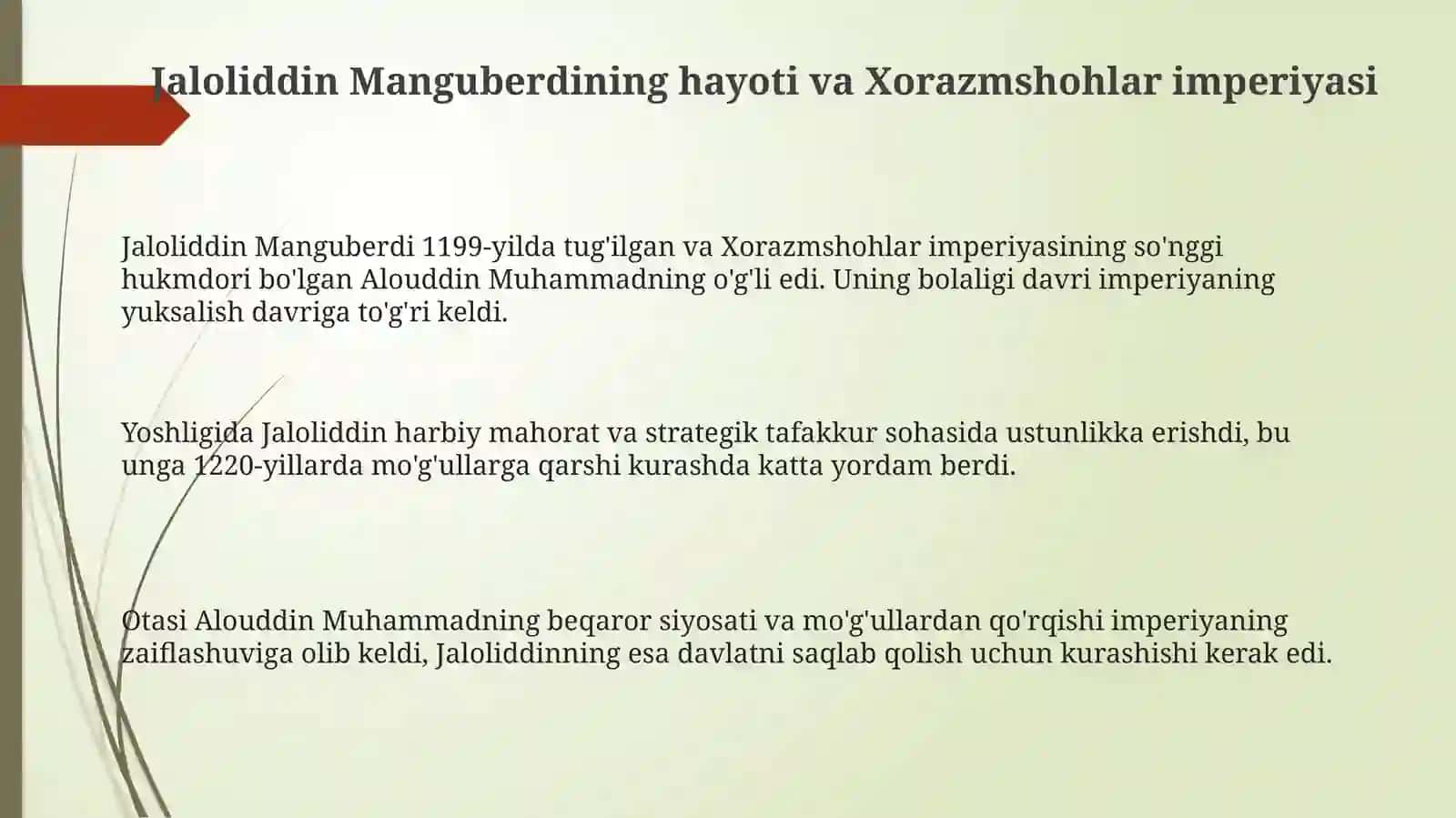 Jaloliddin Manguberdi hayoti va Xorazmshohlar imperiyasi 3