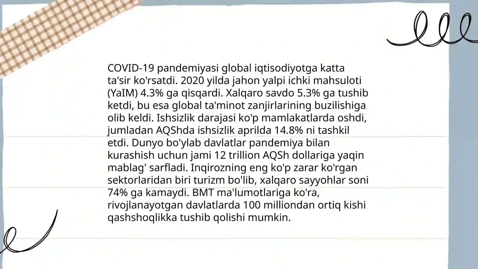 COVID-19 pandemiyasining jahon iqtisodiyotiga ta’siri va undan chiqish yo‘llari 3