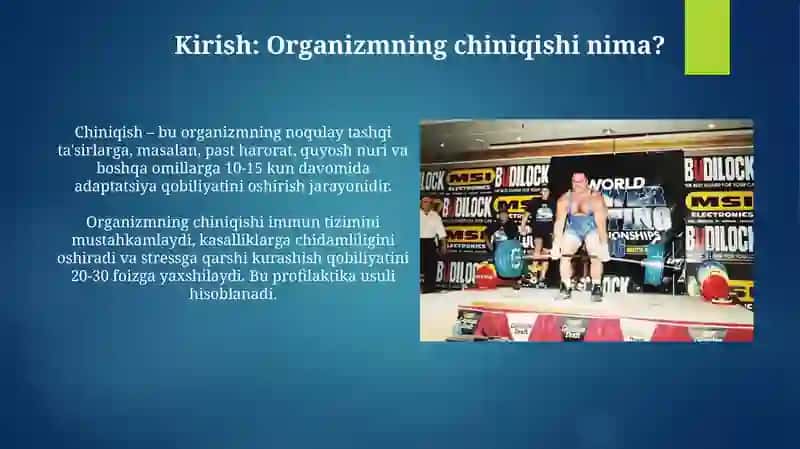 Organizmni chiniqtirish usuli 3