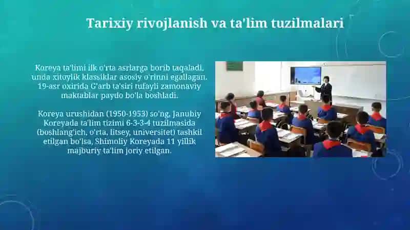 Shimoliy va Janubiy Koreyadagi ta'lim tizimi va muammolari 3